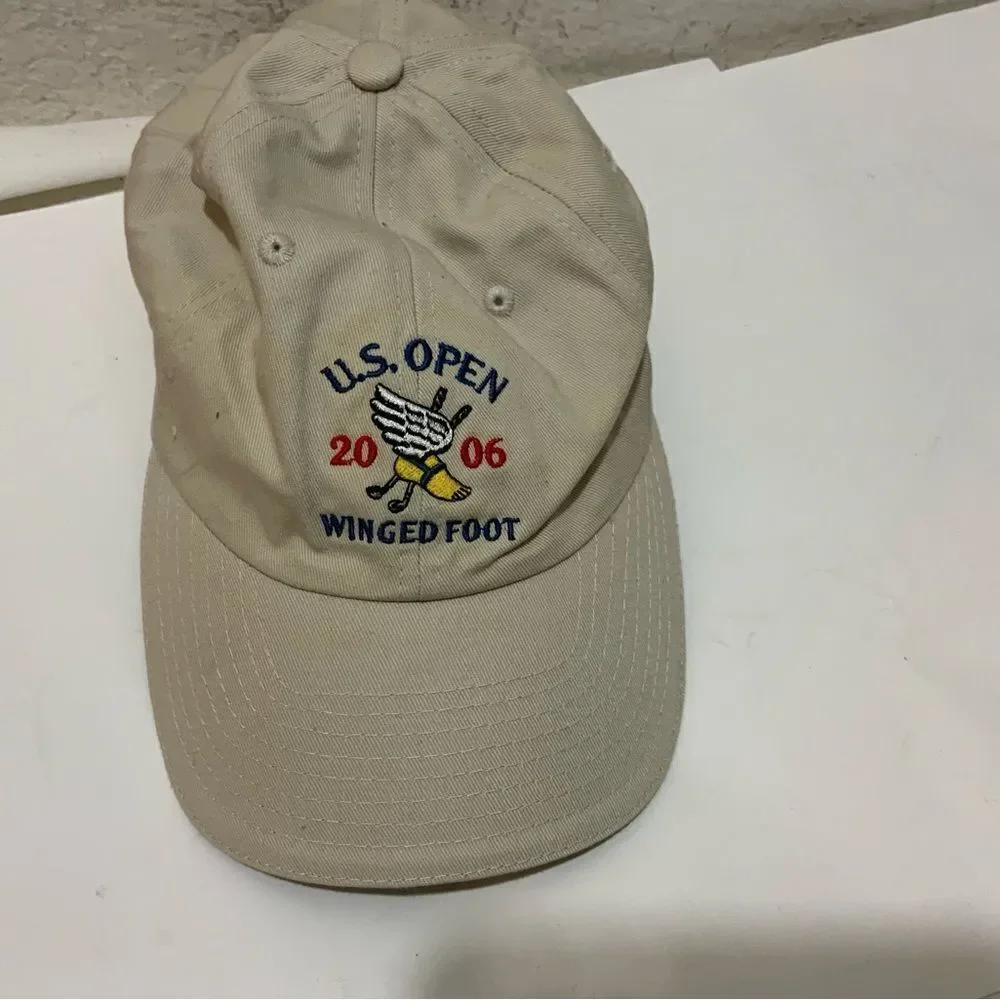 US Open Winged Foot 2006 Golf Hat Cap Beige USGA Member Adjustable